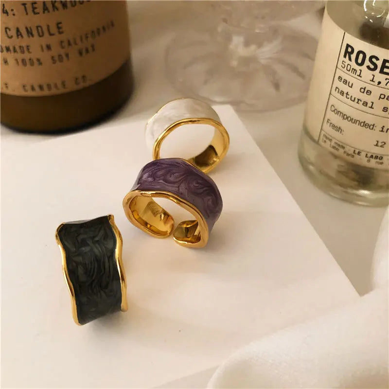 925 Sterling Silver Gold Rim French Vintage Ring | same ANTHEM.