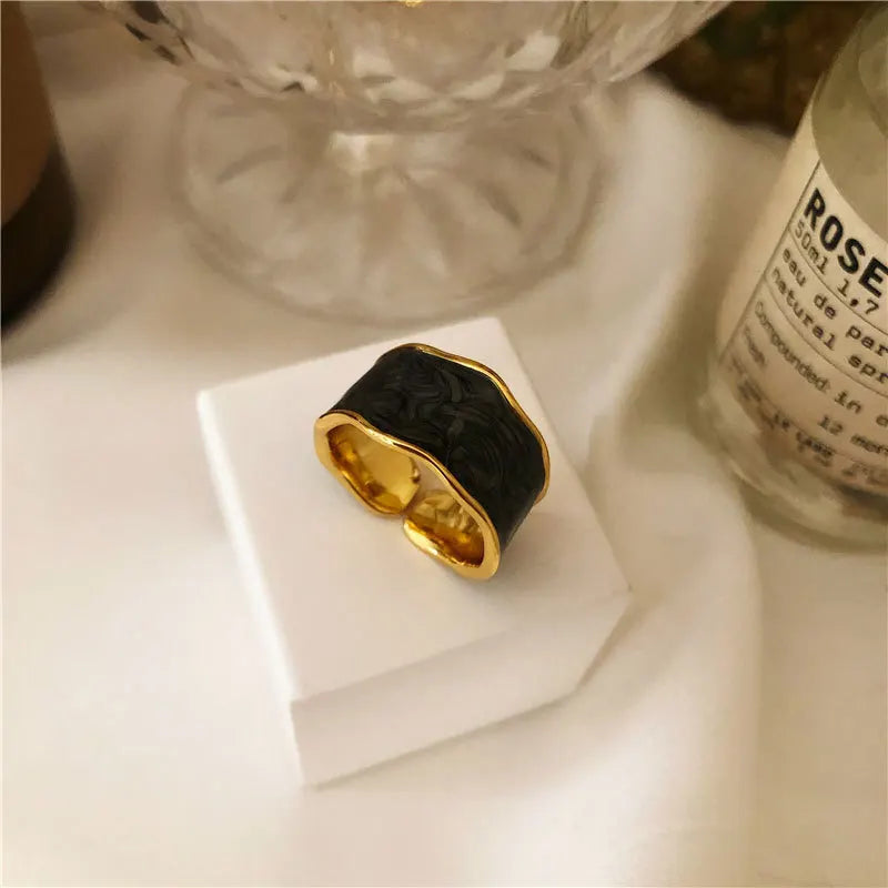 925 Sterling Silver Gold Rim French Vintage Ring | same ANTHEM.
