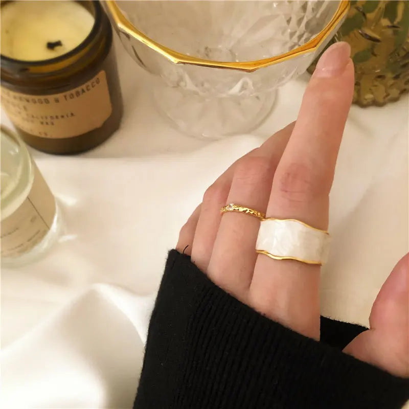925 Sterling Silver Gold Rim French Vintage Ring | same ANTHEM.