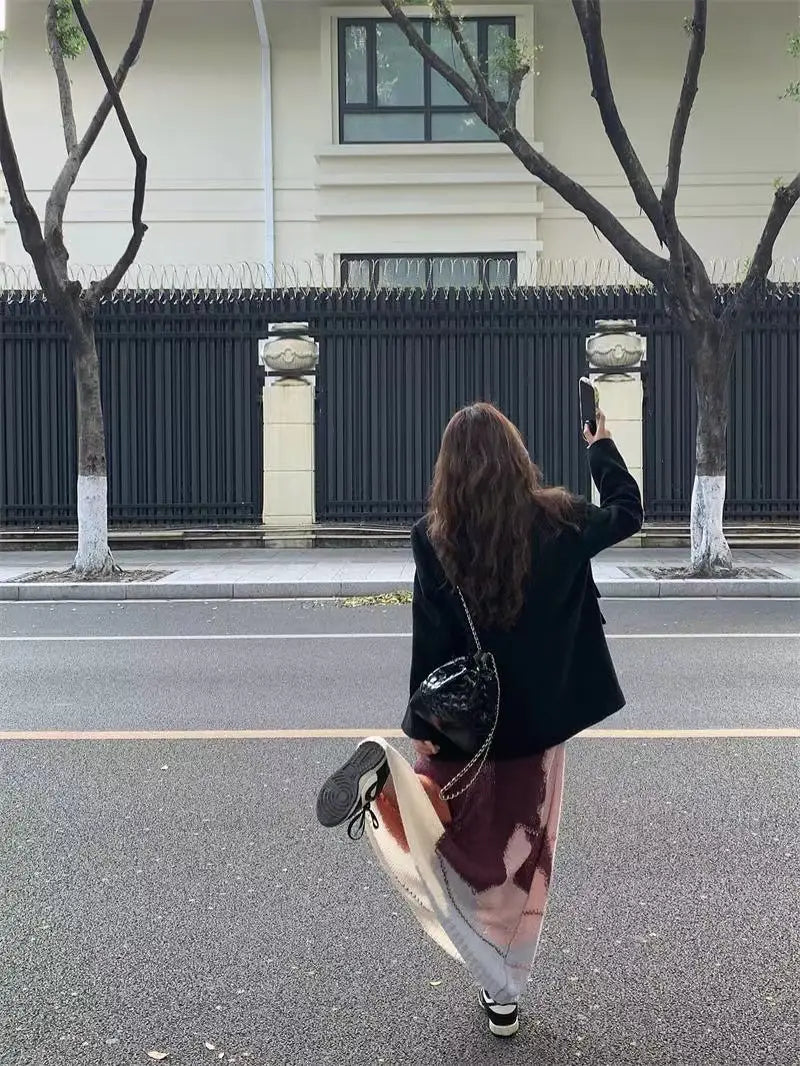 Contrasting Pattern Mohair Knitted Dress | same ANTHEM.