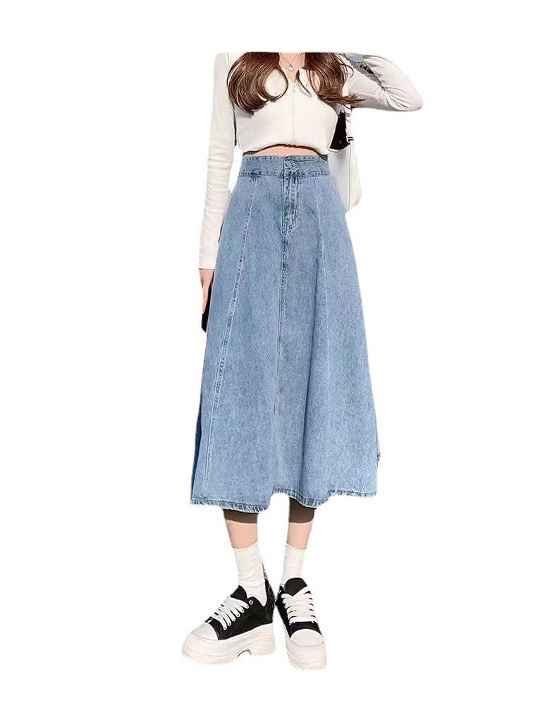 A-Line Denim Skirt for Soulmates | Mid-Length Dream Look – Same ANTHEM