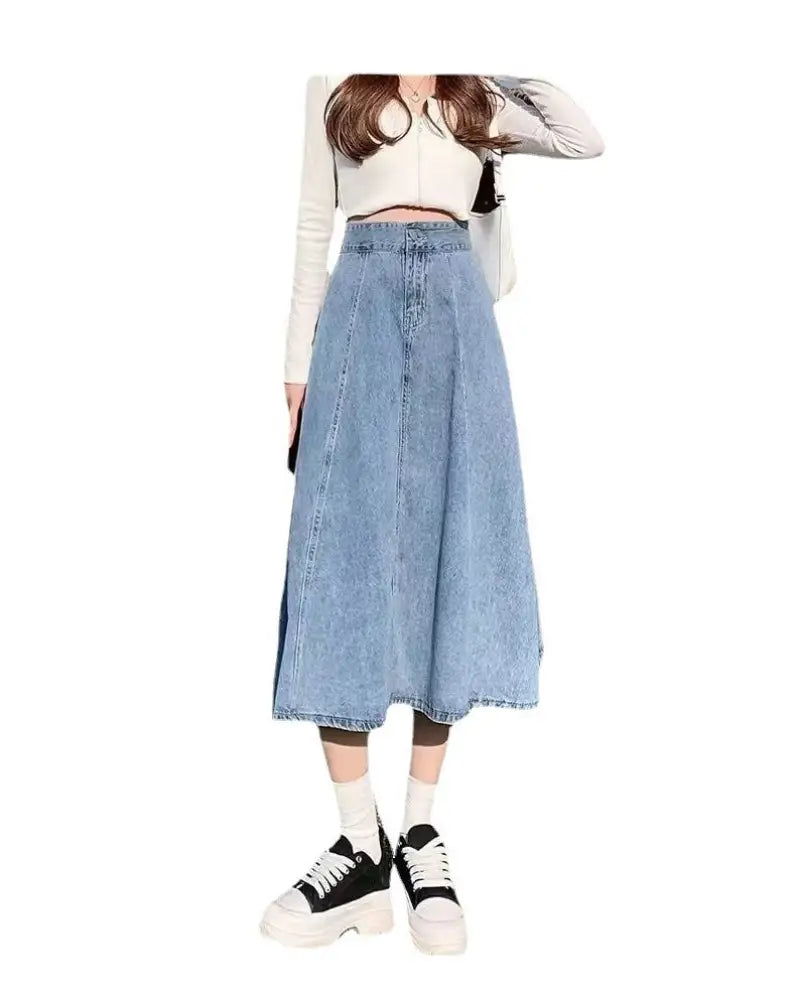 A-Line Denim Skirt for Soulmates | Mid-Length Dream Look – Same ANTHEM