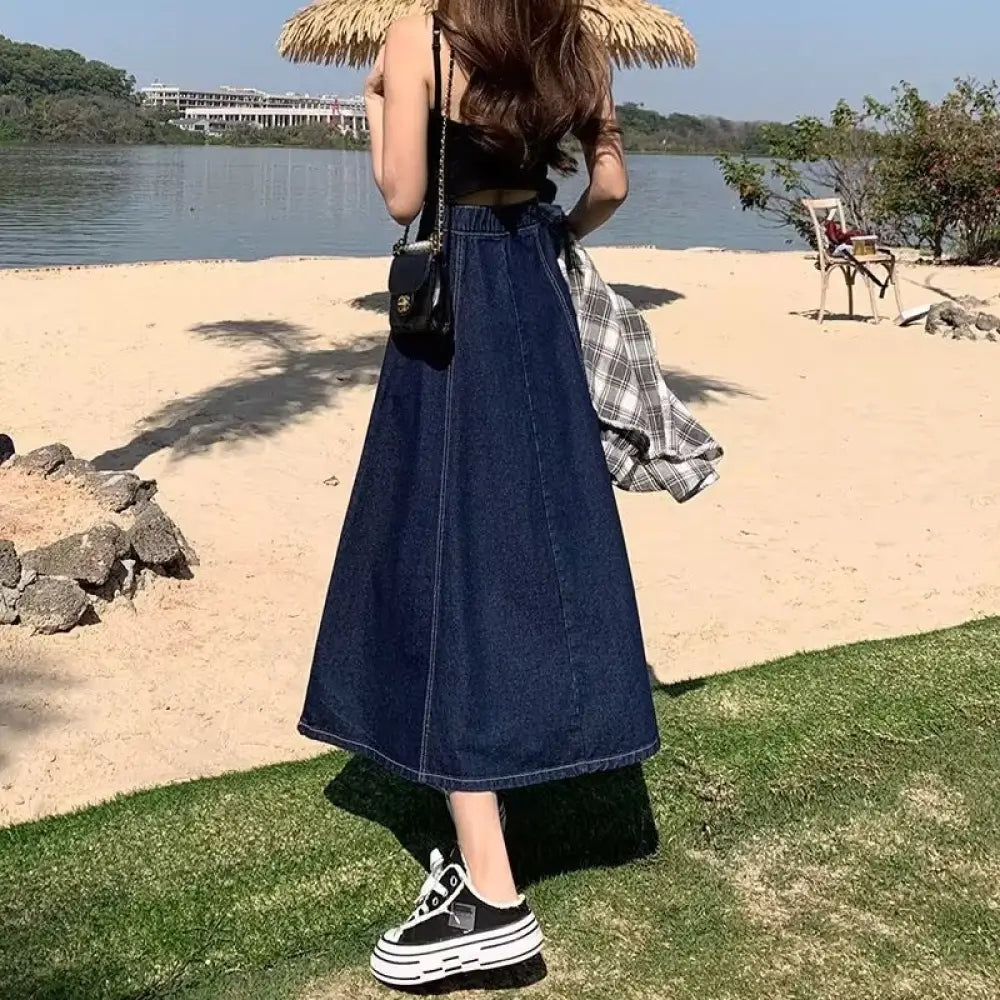 A-Line Denim Skirt for Soulmates | Mid-Length Dream Look – Same ANTHEM