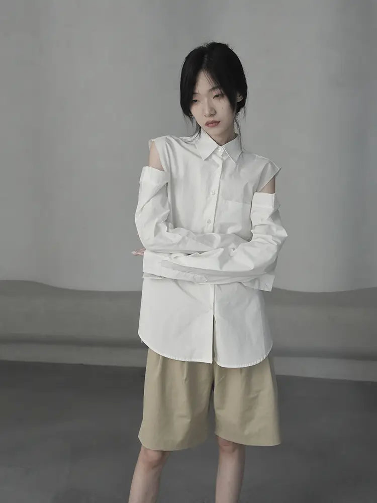 Off-Shoulder White Shirt | same ANTHEM.