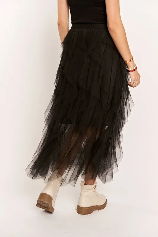 ADORA Ruffled Elastic Waist Midi Skirt | Dreamy Romantic Chic | same ANTHEM