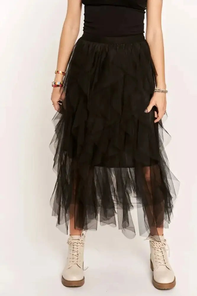 ADORA Ruffled Elastic Waist Midi Skirt | Dreamy Romantic Chic | same ANTHEM