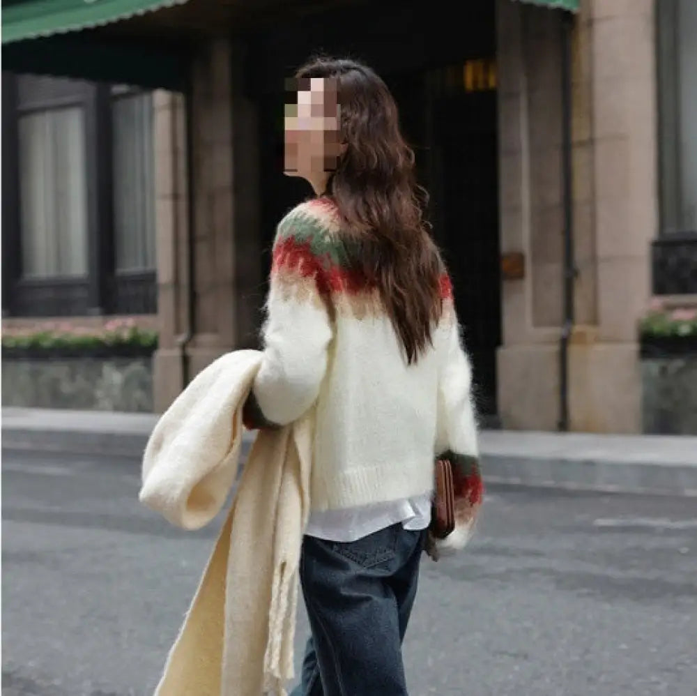 Simple All-matching Cream Strawberry Mohair Clothing - Bag