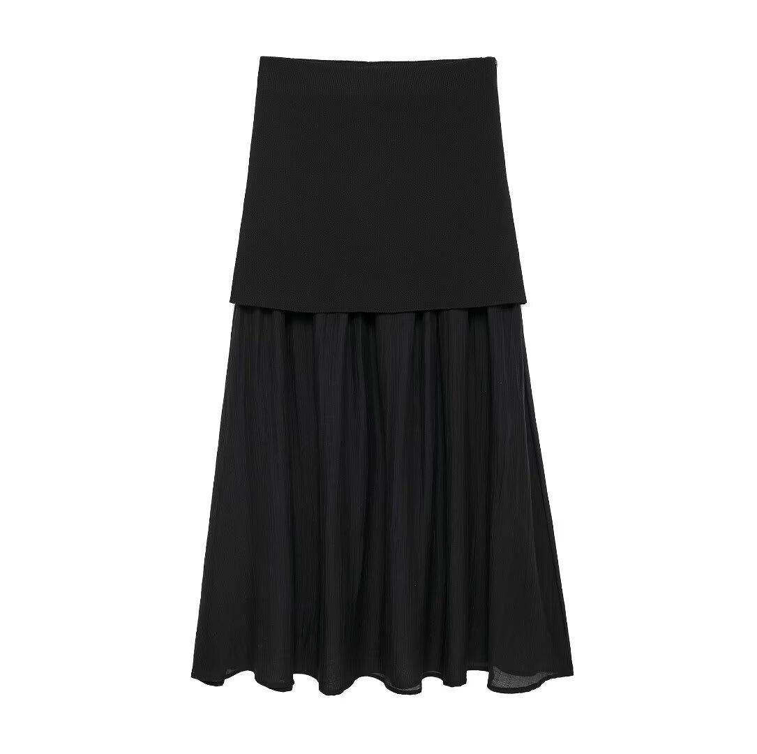 American Knitted Pleated Patchwork Skirt | Dreamy Romantic Chic | same ANTHEM