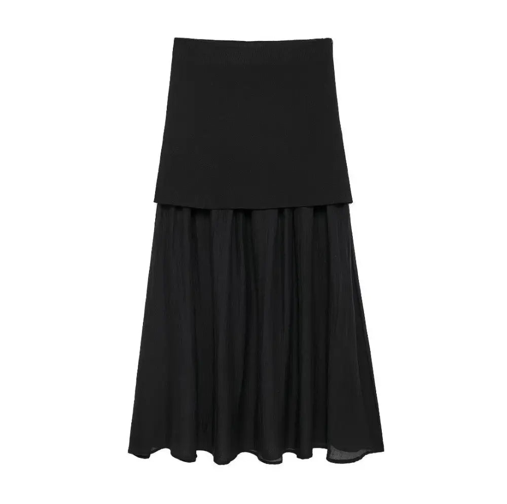 American Knitted Pleated Patchwork Skirt | Dreamy Romantic Chic | same ANTHEM