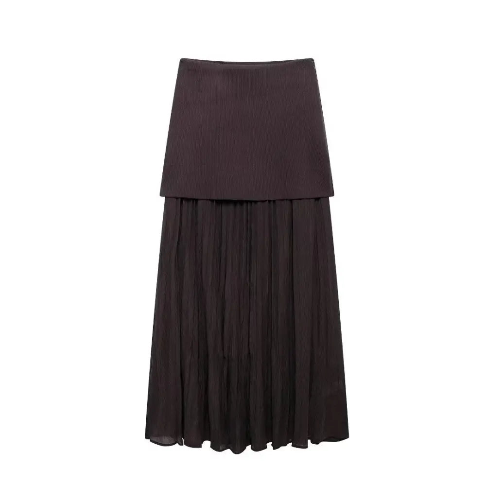American Knitted Pleated Patchwork Skirt | Dreamy Romantic Chic | same ANTHEM
