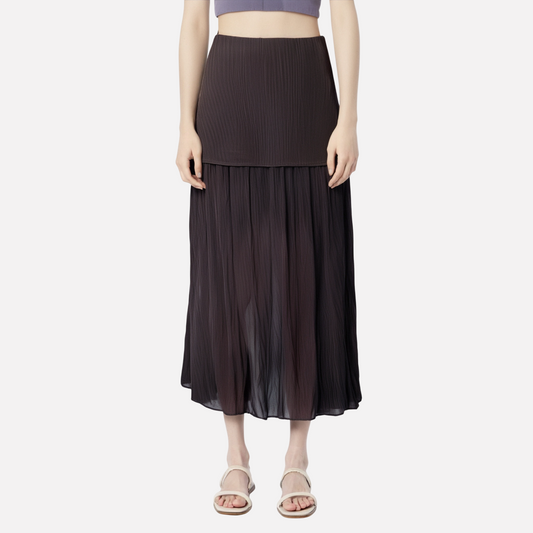 American Knitted Pleated Patchwork Skirt | Dreamy Romantic Chic | same ANTHEM