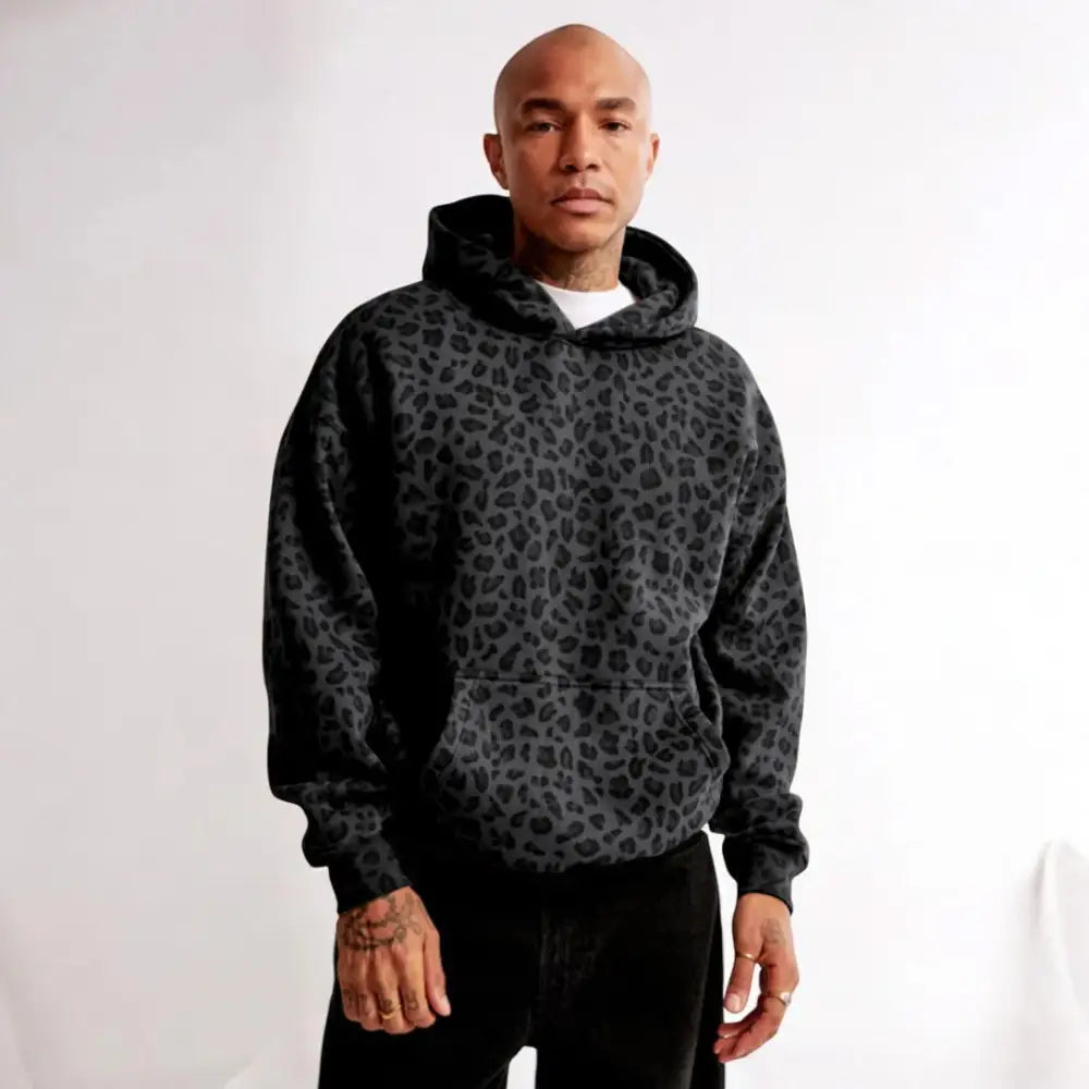 American Leopard Print Hoodie – Retro Streetwear for Soulmates | same ANTHEM - Black / XS