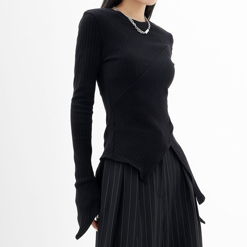 Asymmetric Loose Fit Knitting Sweater – dreamy chic streetwear | same ANTHEM.