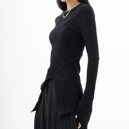 Asymmetric Loose Fit Knitting Sweater – dreamy chic streetwear | same ANTHEM.