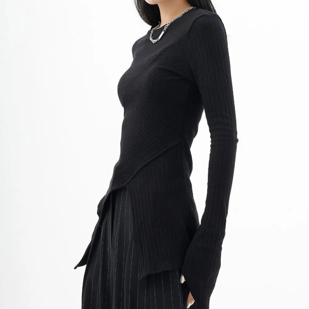 Asymmetric Loose Fit Knitting Sweater – dreamy chic streetwear | same ANTHEM.
