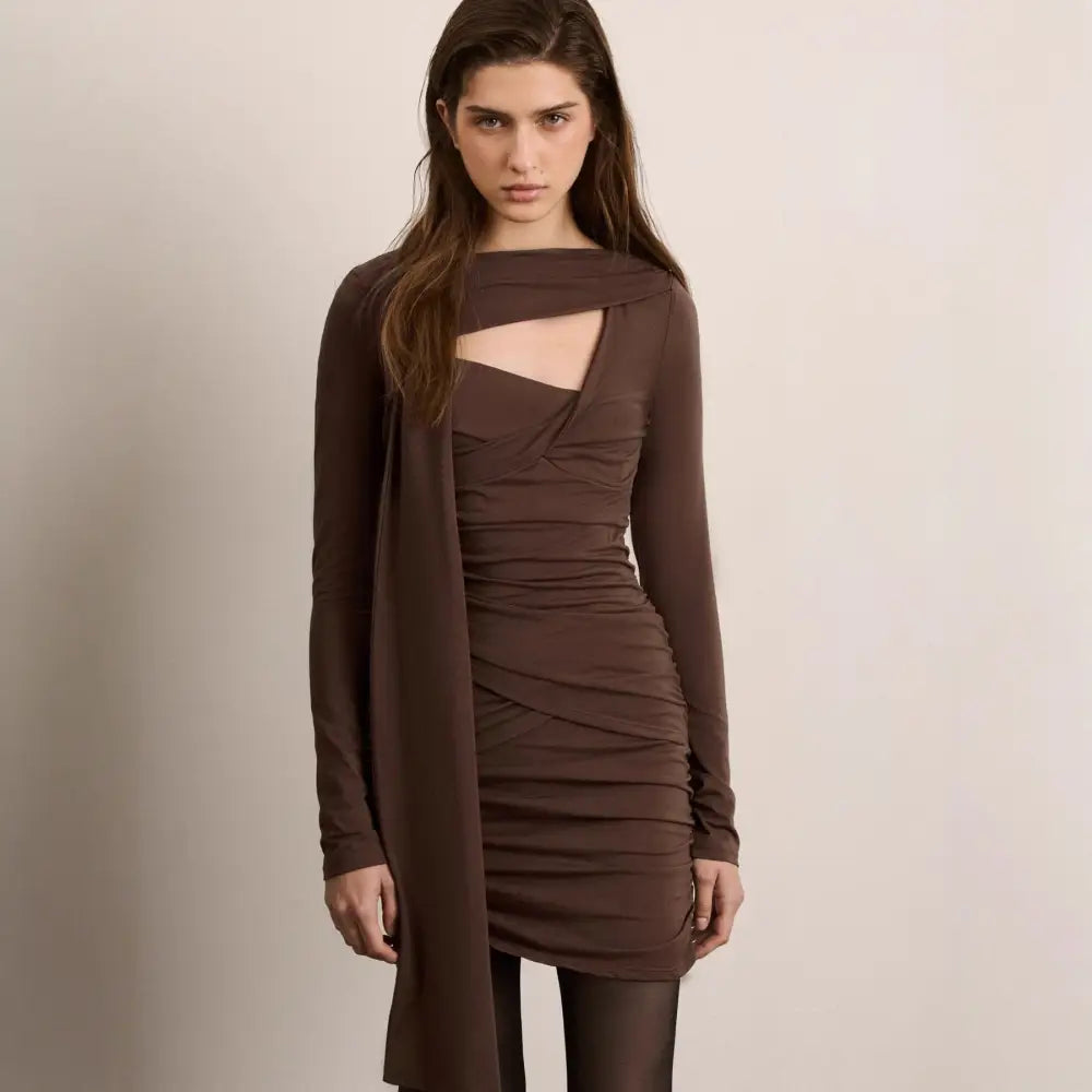 New Autumn Long-Sleeve Asymmetrical Bodycon Dress - Dress