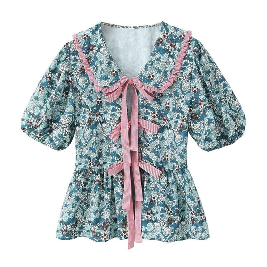 Baby Collar Floral Shirt – Dreamy & Chic Nostalgic Style | same ANTHEM