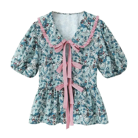Baby Collar Floral Shirt – Dreamy & Chic Nostalgic Style | same ANTHEM