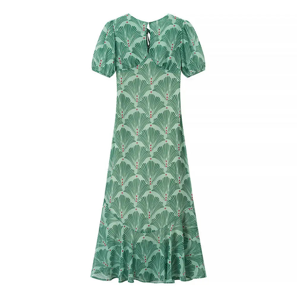 Back Strap Printed Long Dress – Soulmate Streetwear | same ANTHEM - Emerald green / S