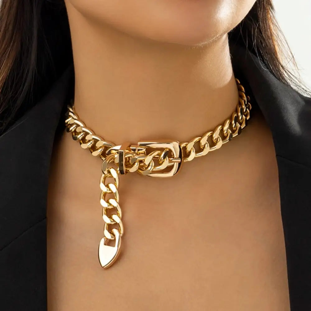 Belt Choker Necklace | Punk Chunky Chain Jewelry for Women | same ANTHEM.