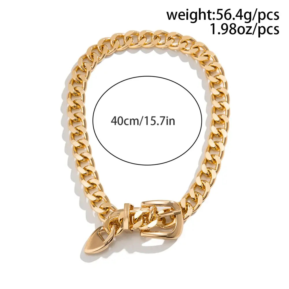 Belt Choker Necklace | Punk Chunky Chain Jewelry for Women | same ANTHEM.