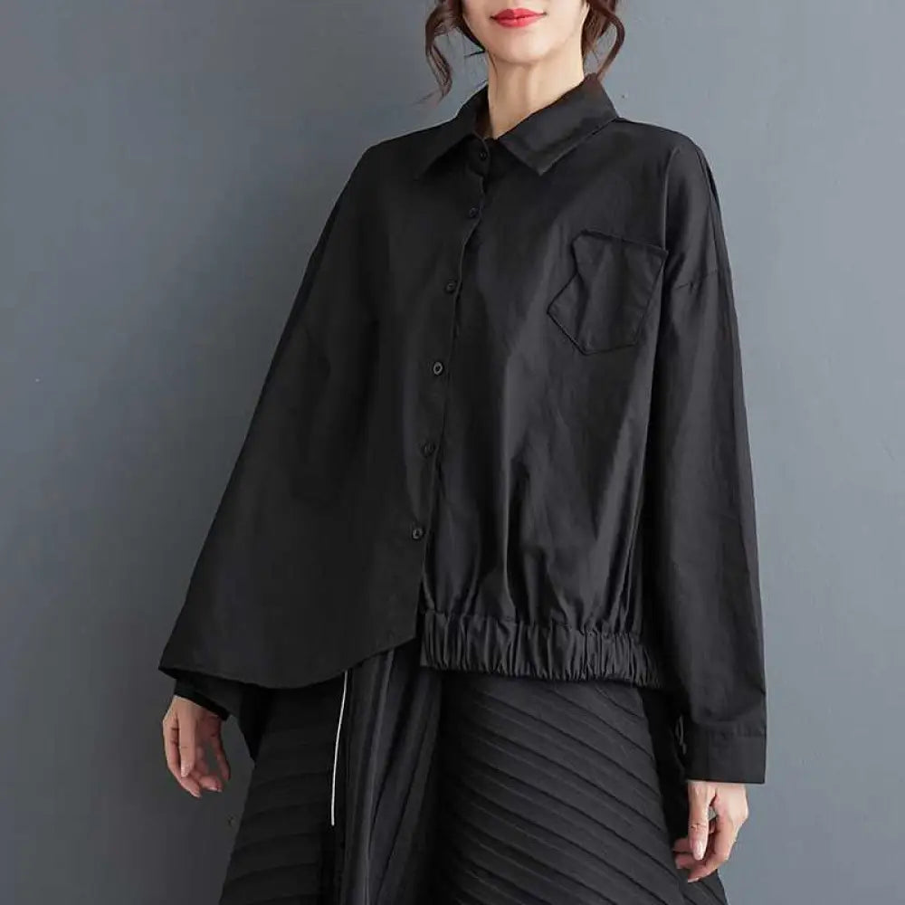 Black Asymmetric Blouse – Soulmate Streetwear | same ANTHEM. - black / one size