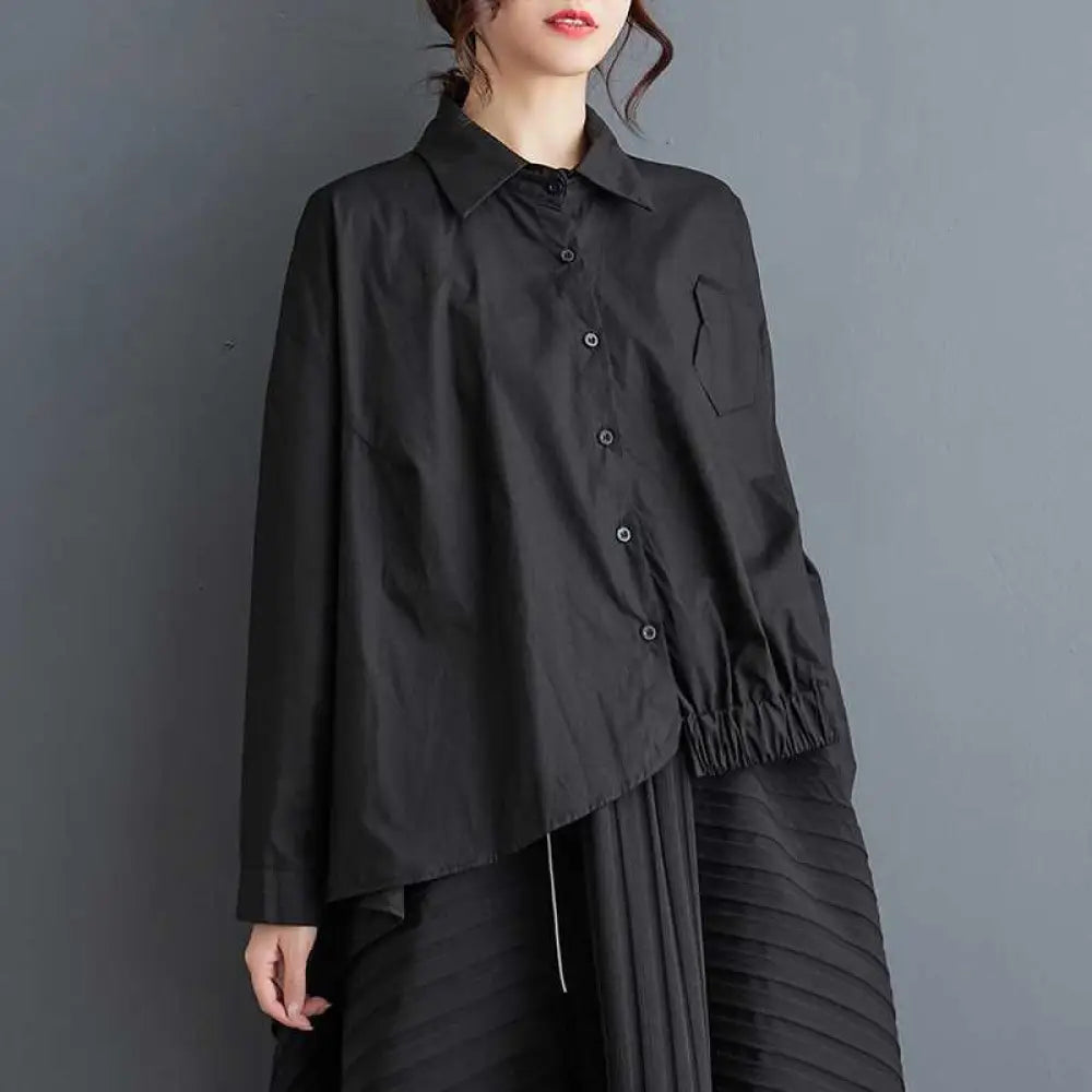 Black Asymmetric Blouse – Soulmate Streetwear | same ANTHEM. - black / one size