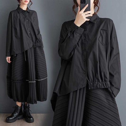 Black Asymmetric Blouse – Soulmate Streetwear | same ANTHEM. - black / one size