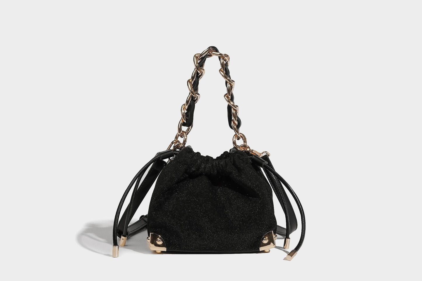Black Handbag with Gold Chain Handle | same ANTHEM. Soulmate Streetwear & Fashion - Black - Bag