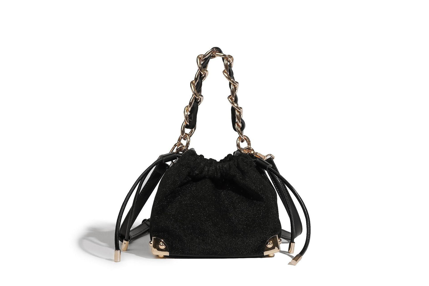 Black Handbag with Gold Chain Handle | same ANTHEM. Soulmate Streetwear & Fashion - Black - Bag