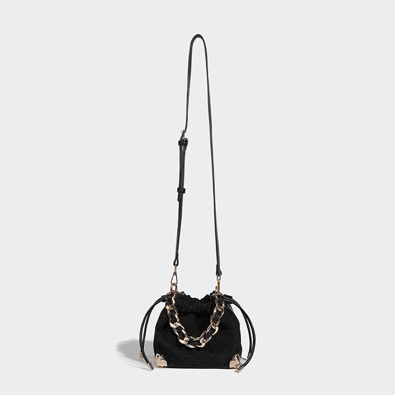 Black Handbag with Gold Chain Handle | same ANTHEM. Soulmate Streetwear & Fashion - Black - Bag