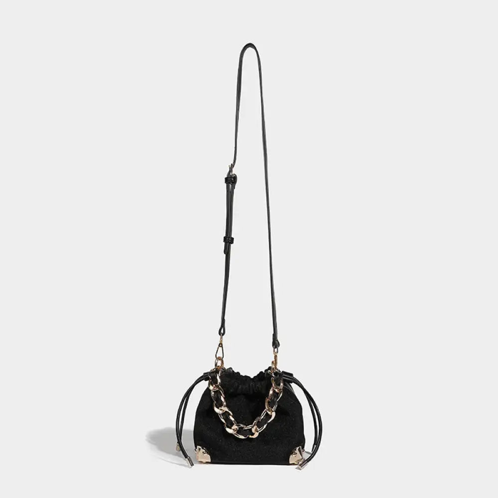 Black Handbag with Gold Chain Handle | same ANTHEM. Soulmate Streetwear & Fashion - Black - Bag