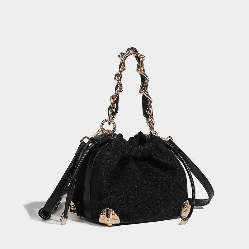 Black Handbag with Gold Chain Handle | same ANTHEM. Soulmate Streetwear & Fashion - Black - Bag