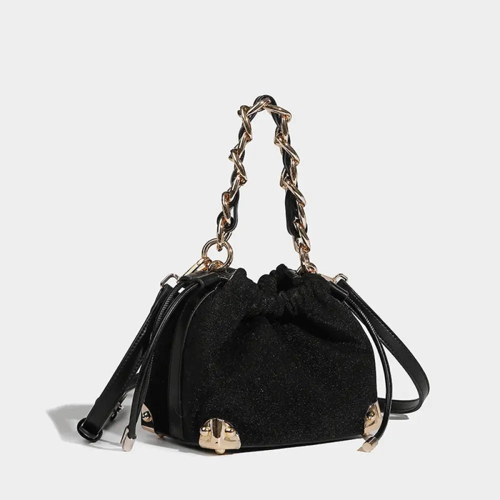 Black Handbag with Gold Chain Handle | same ANTHEM. Soulmate Streetwear & Fashion - Black - Bag
