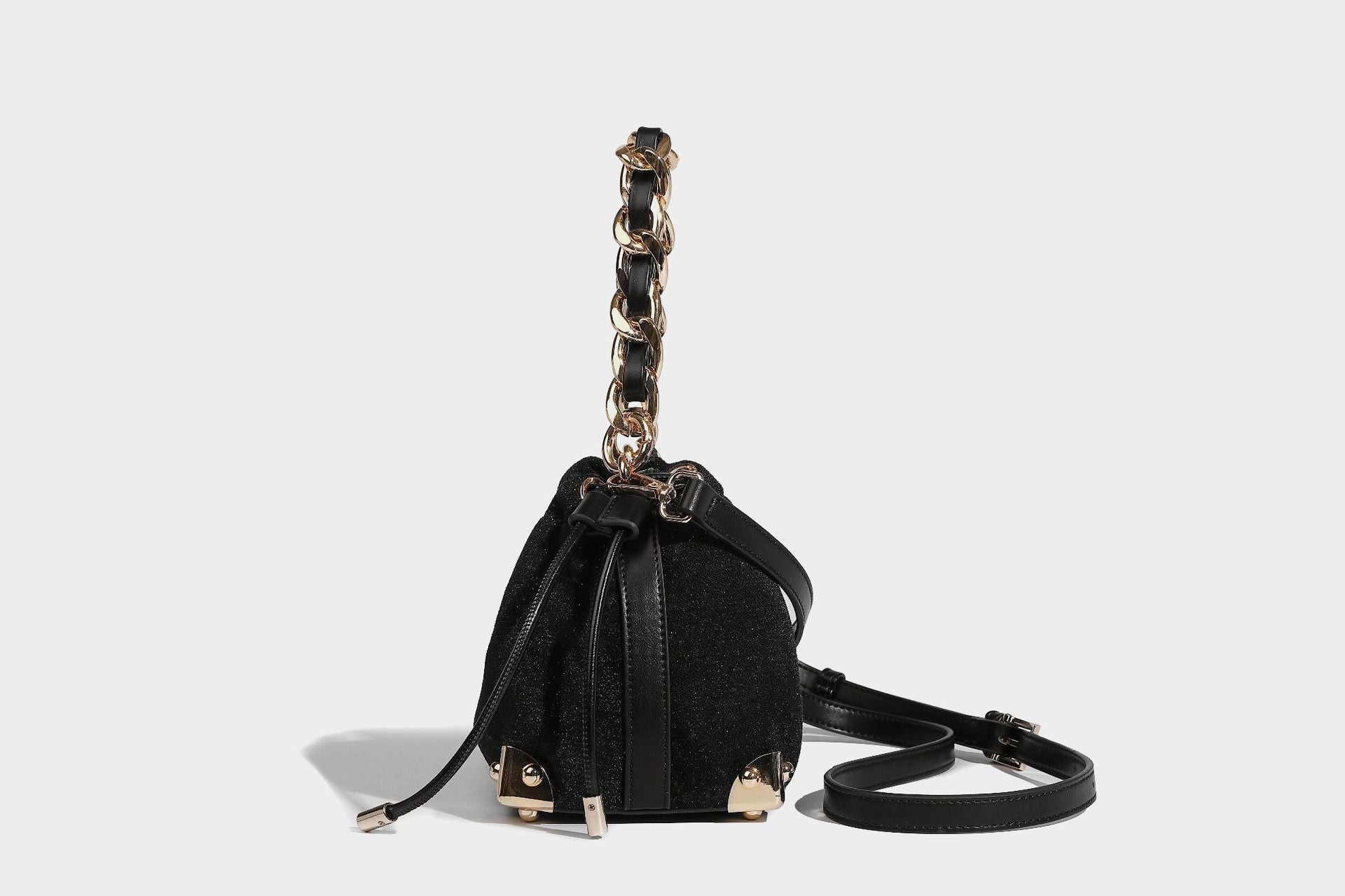 Black Handbag with Gold Chain Handle | same ANTHEM. Soulmate Streetwear & Fashion - Black - Bag