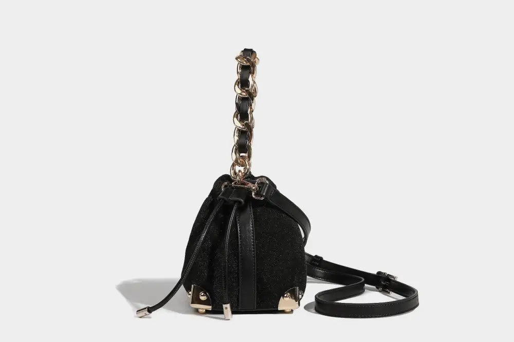 Black Handbag with Gold Chain Handle | same ANTHEM. Soulmate Streetwear & Fashion - Black - Bag