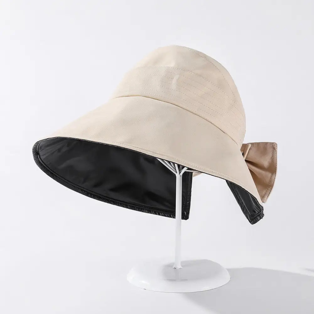 Black UV Bow Fisherman Hat – Poetic Soulmate Streetwear | same ANTHEM. - Beige / M（56-58cm）