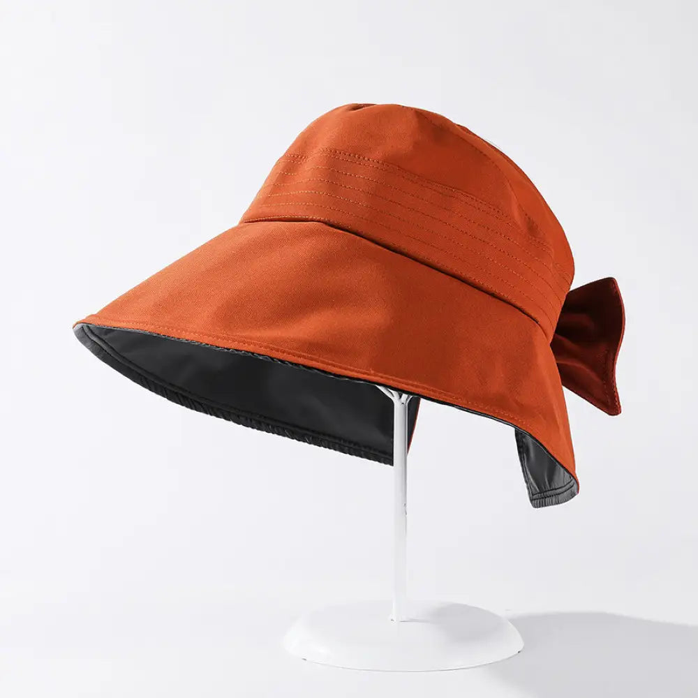 Black UV Bow Fisherman Hat – Poetic Soulmate Streetwear | same ANTHEM. - Brick Red / M（56-58cm）