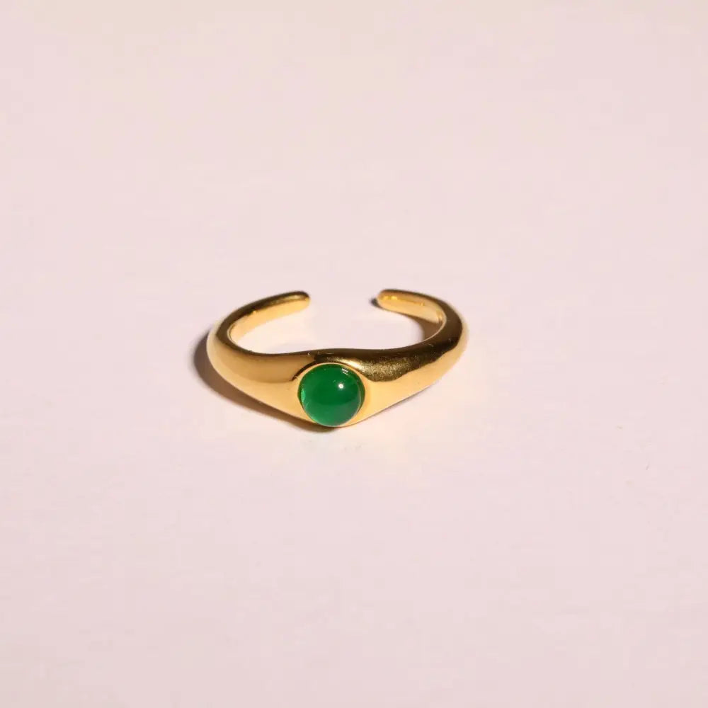 Blue Gradient Stone Ring | Boho Soulmate Jewelry | Same Anthem - CALM Gold Ring / Free Size Opening No 7