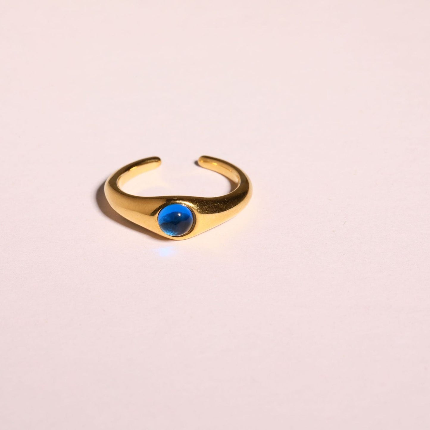 Blue Gradient Stone Ring | Boho Soulmate Jewelry | Same Anthem - HAPPY Gold Ring / Free Size Opening No 7
