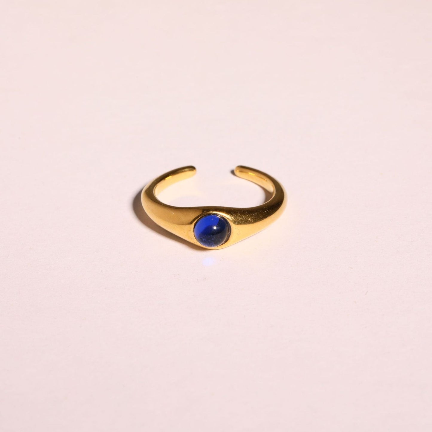 Blue Gradient Stone Ring | Boho Soulmate Jewelry | Same Anthem - LOVE Gold Ring / Free Size Opening No 7