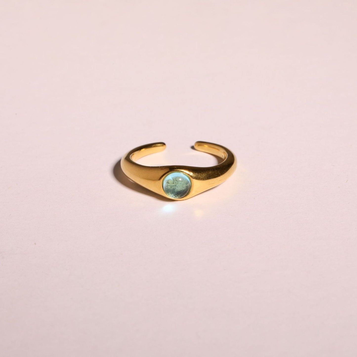 Blue Gradient Stone Ring | Boho Soulmate Jewelry | Same Anthem - PEACE Gold Ring / Free Size Opening No 7