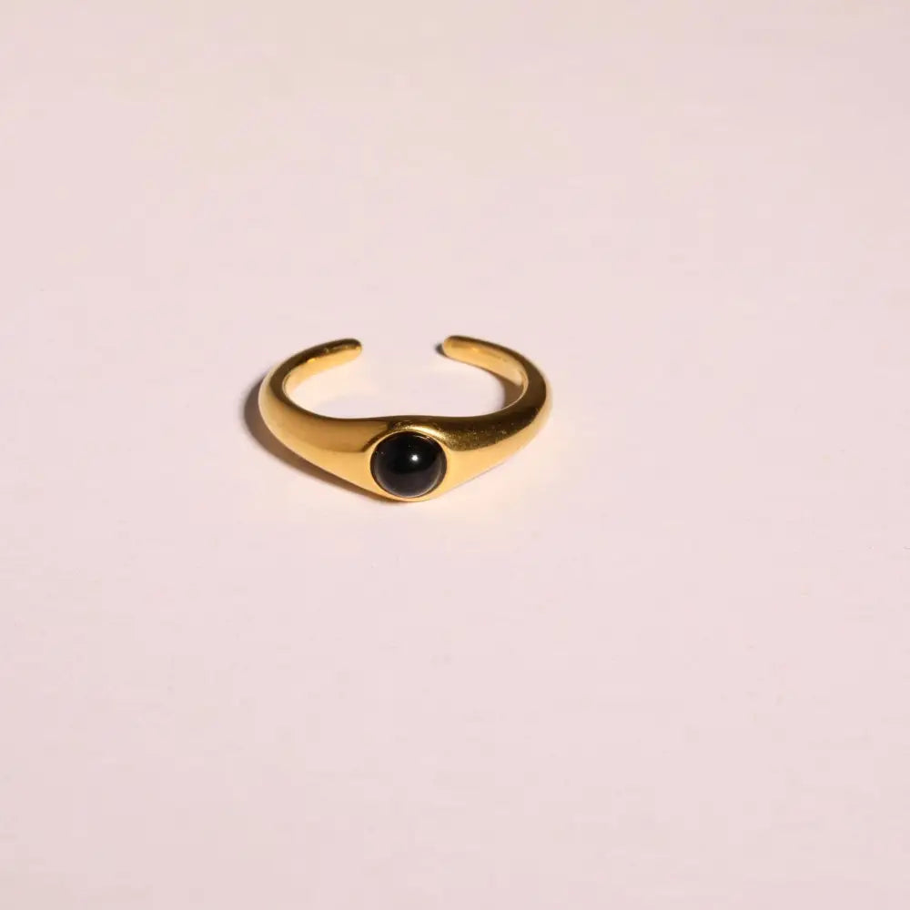 Blue Gradient Stone Ring | Boho Soulmate Jewelry | Same Anthem - Pierce Gold Ring / Free Size Opening No 7