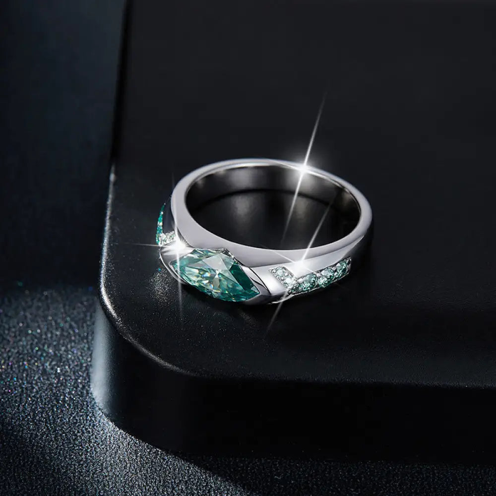 Blue Green Moissanite Ring – Unisex Soulmate Jewelry | same ANTHEM.