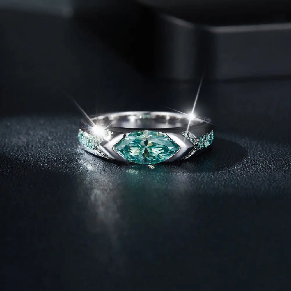 Blue Green Moissanite Ring – Unisex Soulmate Jewelry | same ANTHEM.
