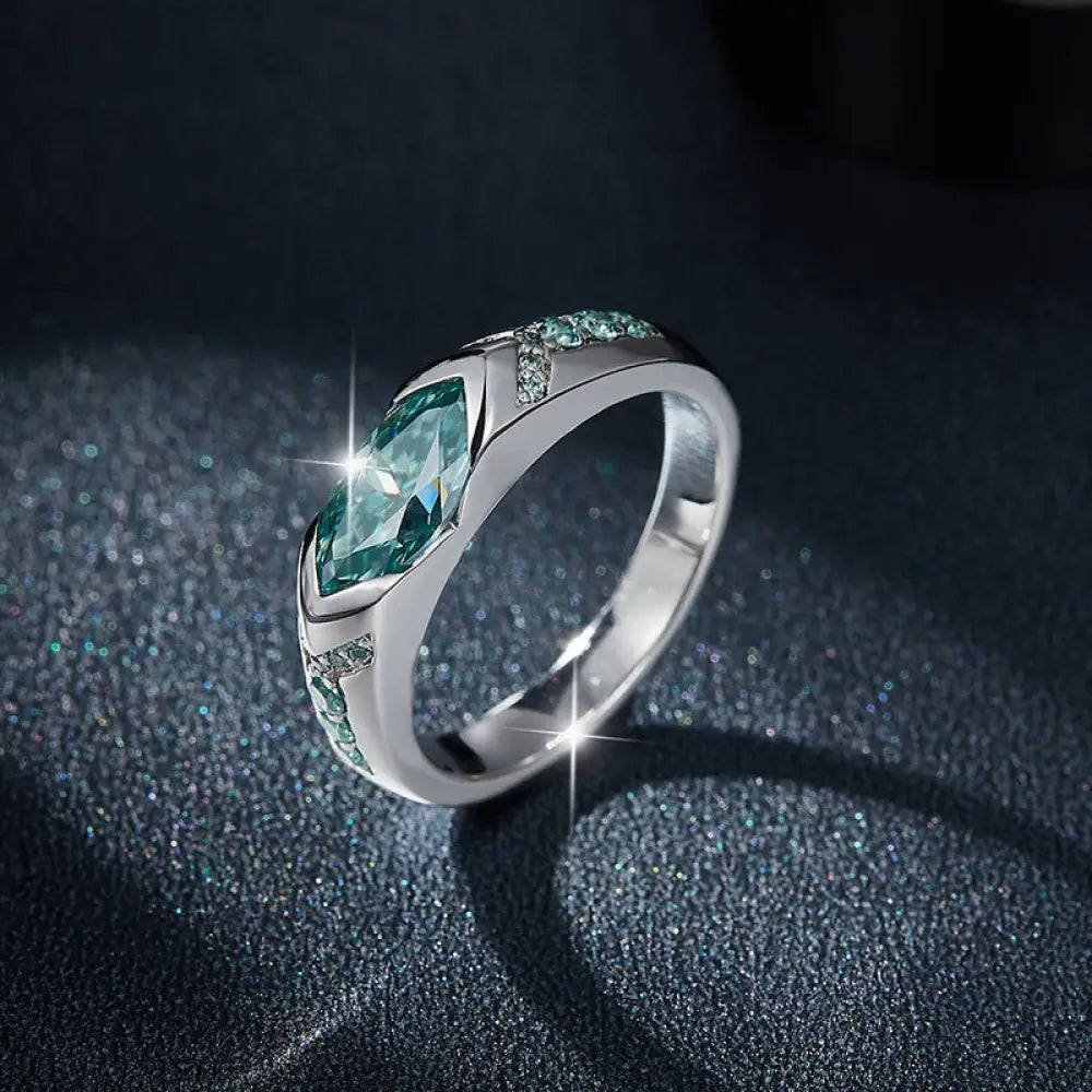Blue Green Moissanite Ring – Unisex Soulmate Jewelry | same ANTHEM.