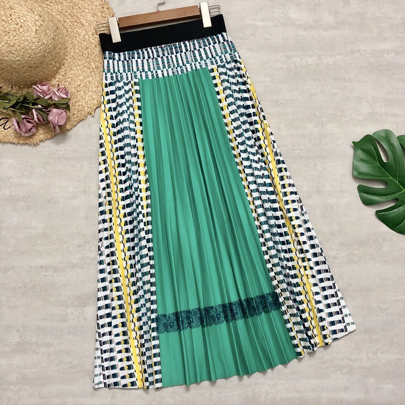 Bohemian Plaid A-Line Skirt for Lovers & Friends | Same Anthem - Green / One size