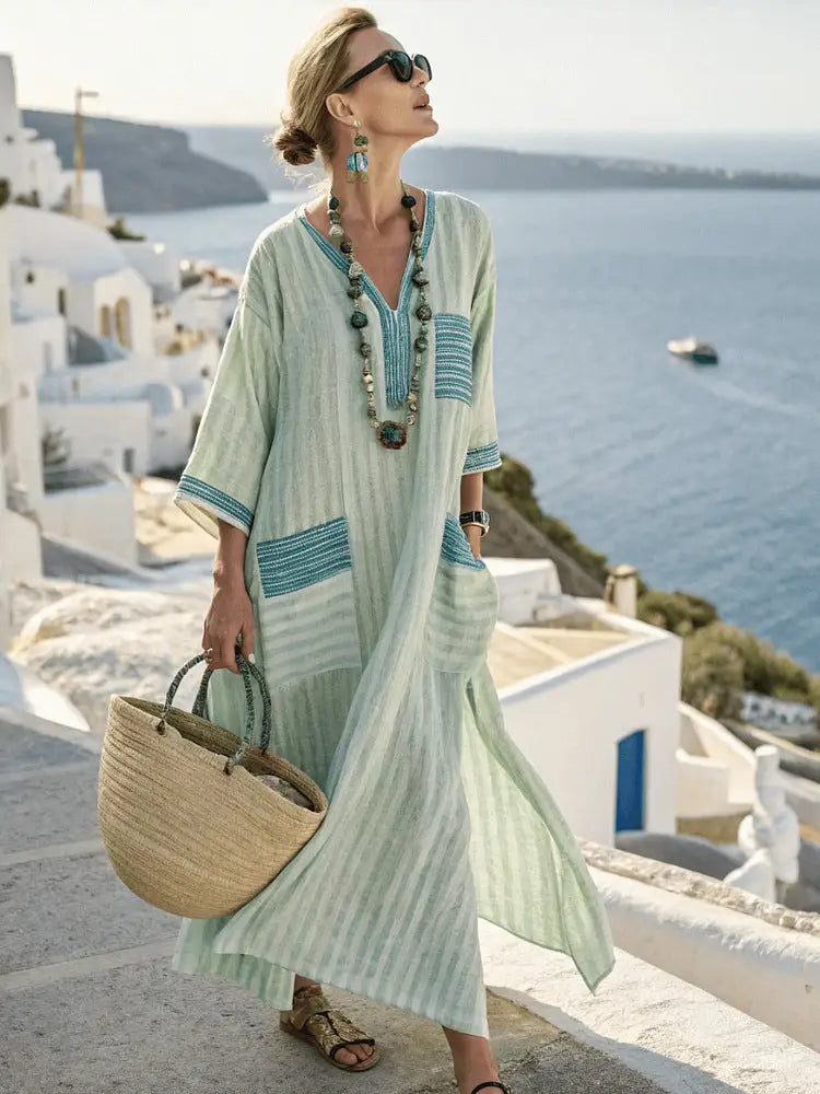 Boho Beach Plus Size Long Dress – Flowing Elegance | same ANTHEM - Green Dark Green / 3XL - Dress