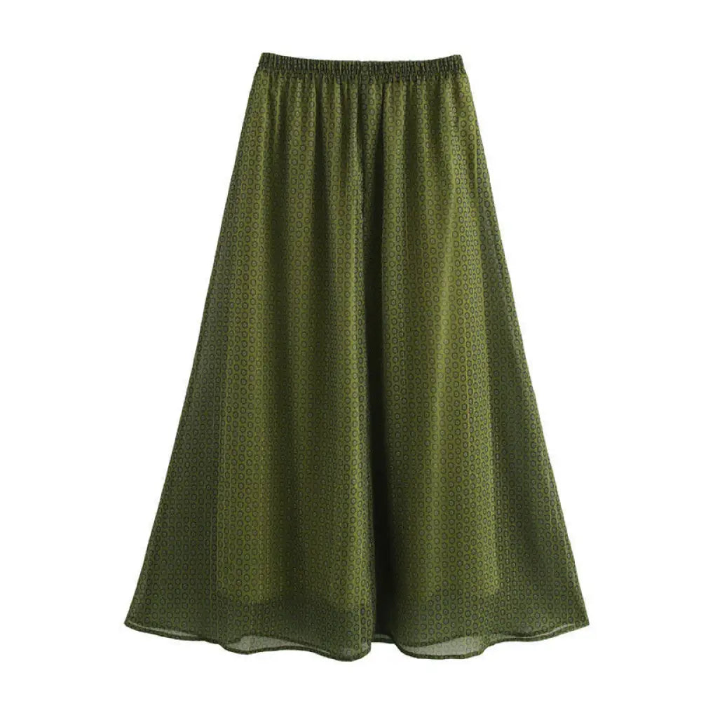 Boho Chic Pleated Printed Skirt – Casual Elegance | same ANTHEM