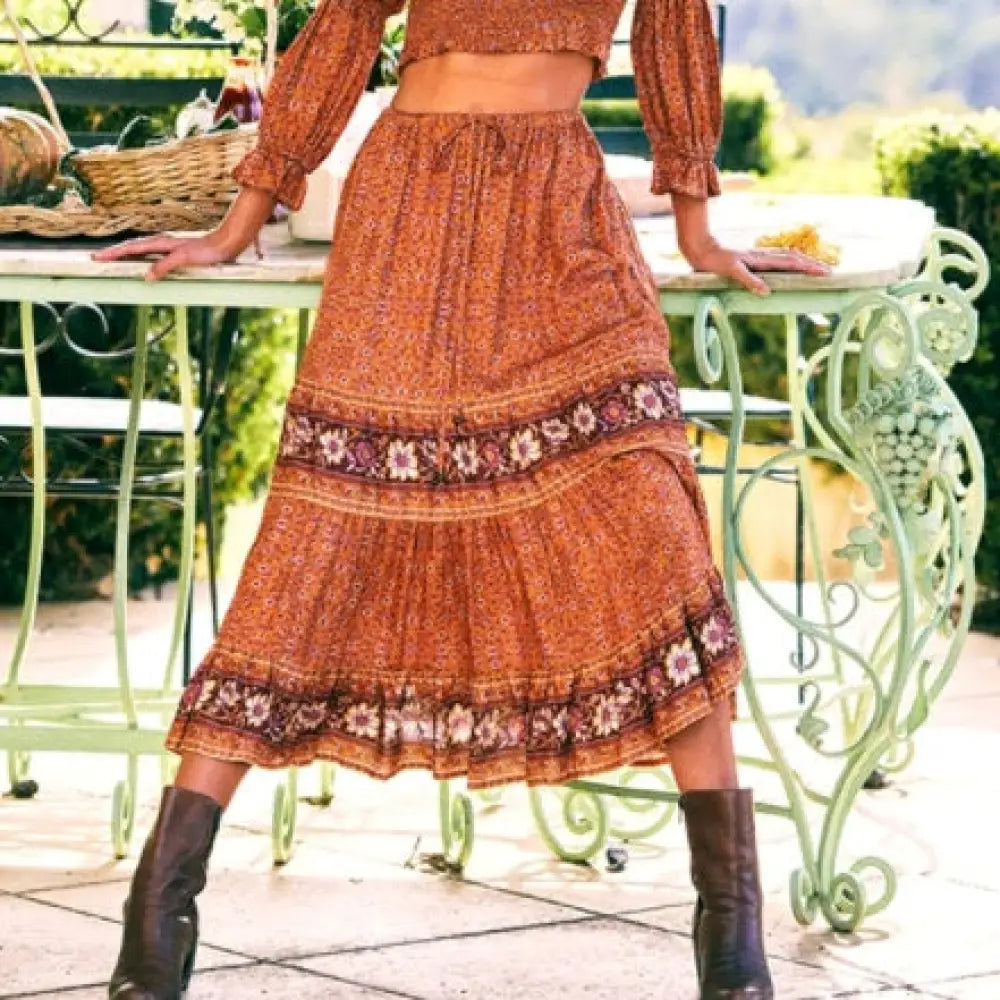 Boho Chic Soulmate Skirt – Romantic Lover’s Skirt & Best Friend Matching Skirt | Flowy Rayon Summer Skirt